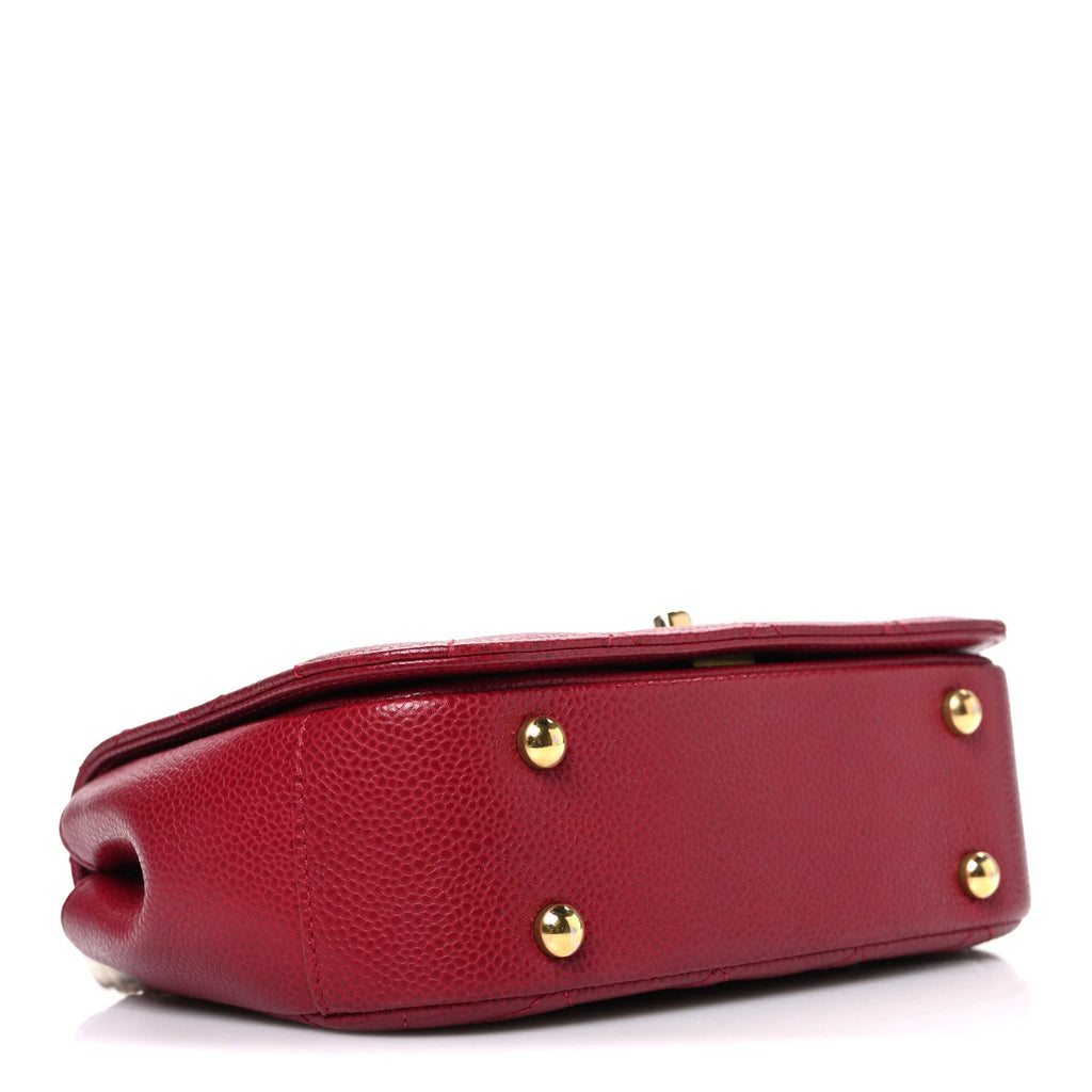 Chanel Caviar Mini Carry Around Flap Bag Red