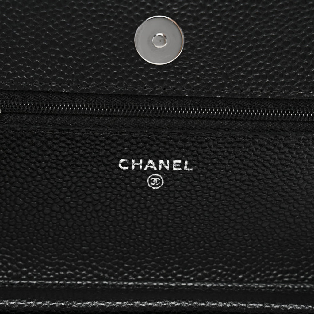 Chanel Caviar Quilted Wallet on Chain WOC Black
