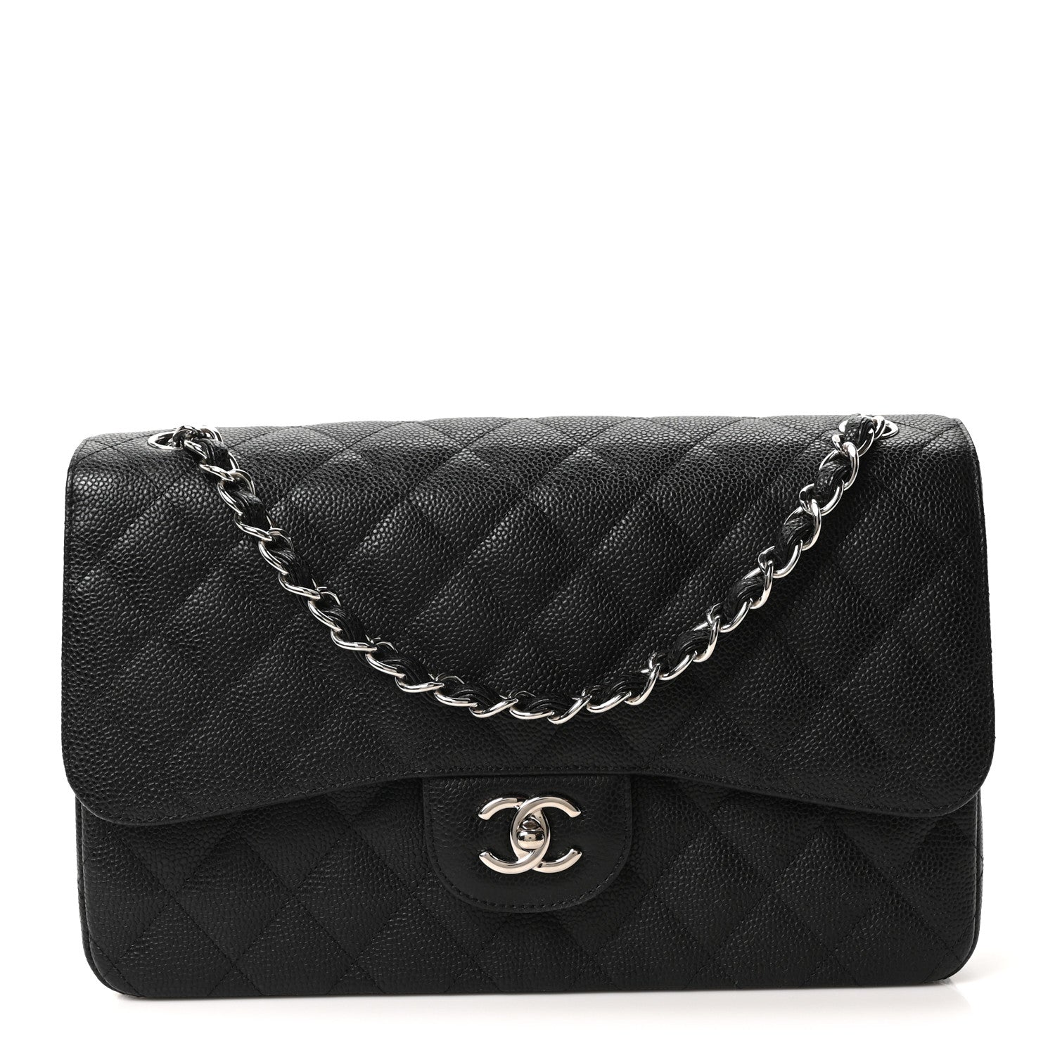 Chanel Caviar Quilted Jumbo Double Flap Black