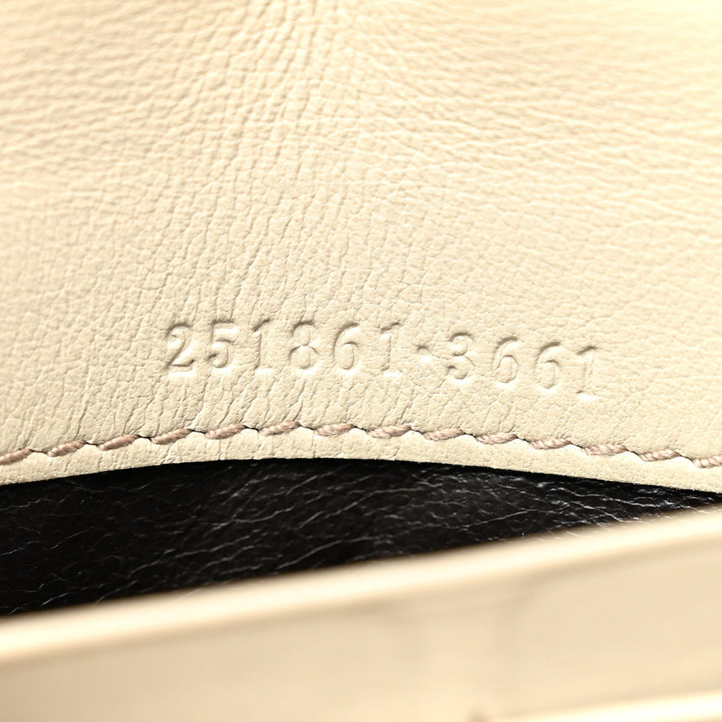 Gucci Shangai Calfskin Lovely Heart Continental Wallet Off White