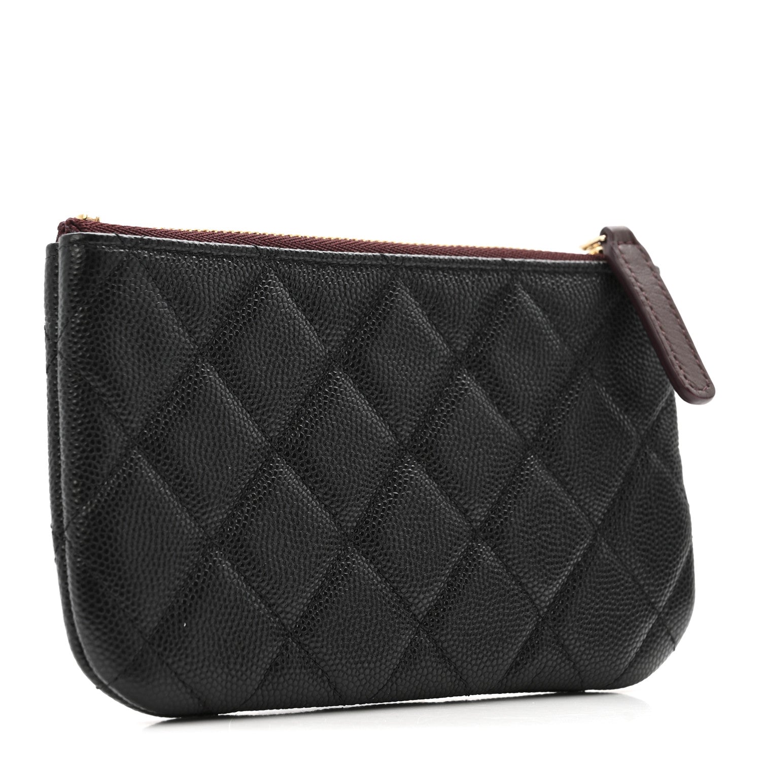 Caviar Quilted Small Cosmetic Case Black