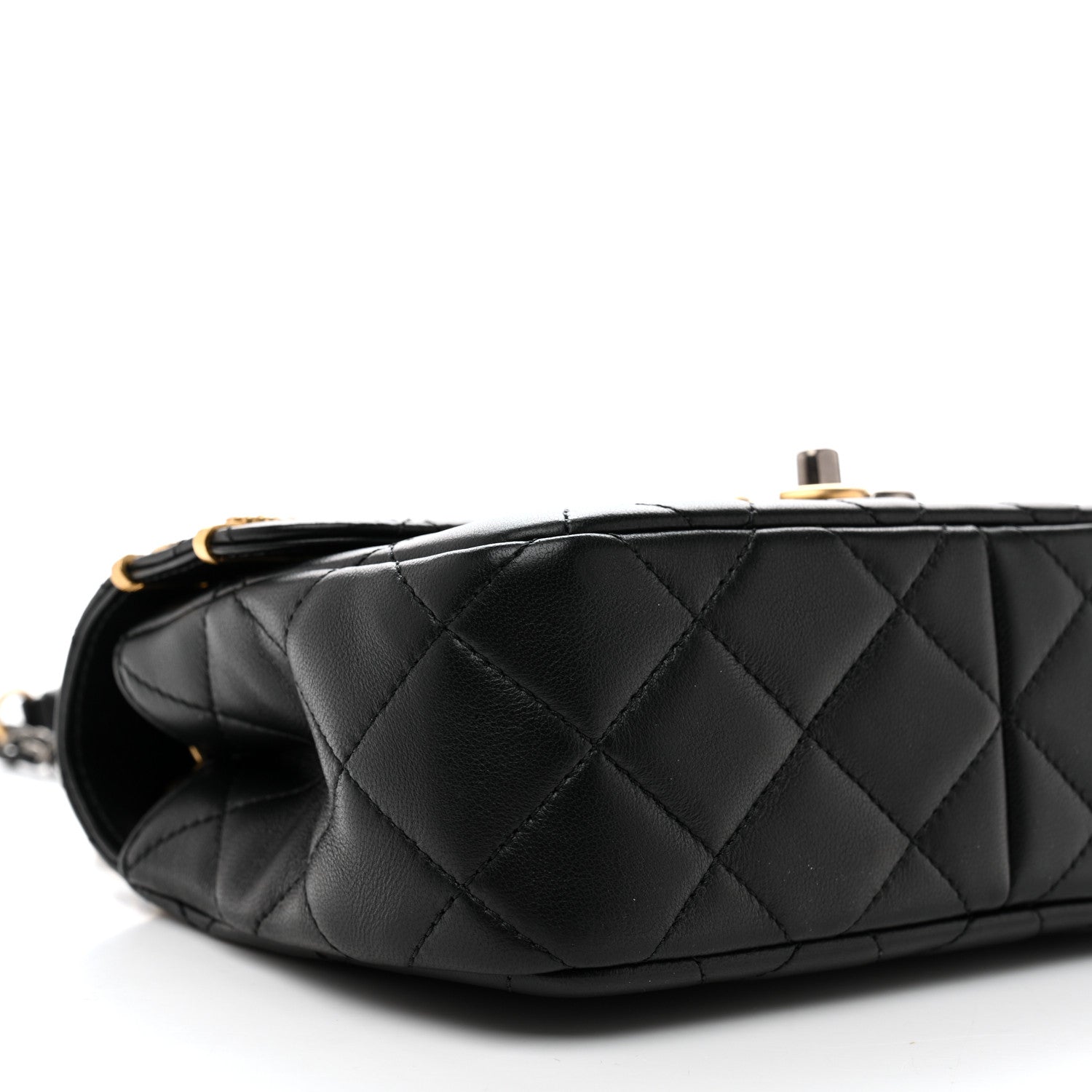 Chanel Lambskin Quilted Small Coco Clips Single Flap Black