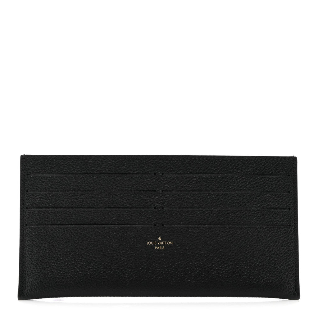Louis Vuitton Calfskin Felicie Chain Wallet Card Holder Insert Black