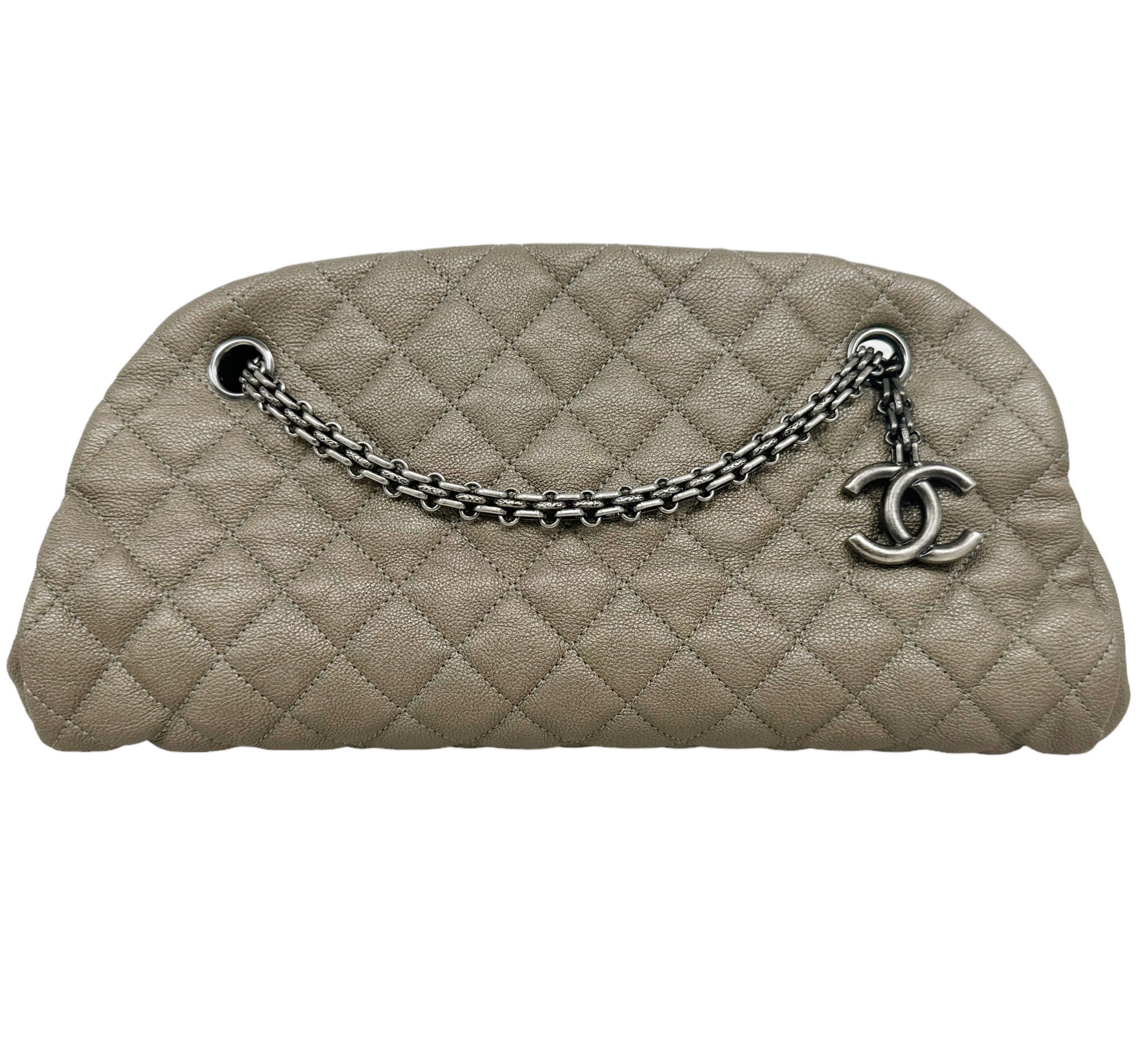 Chanel Mademoiselle Bowling Bag Bronze Caviar Leather Chain Shoulder Bag