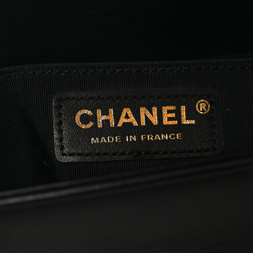 Chanel Lambskin Quilted Medium Boy Flap Black