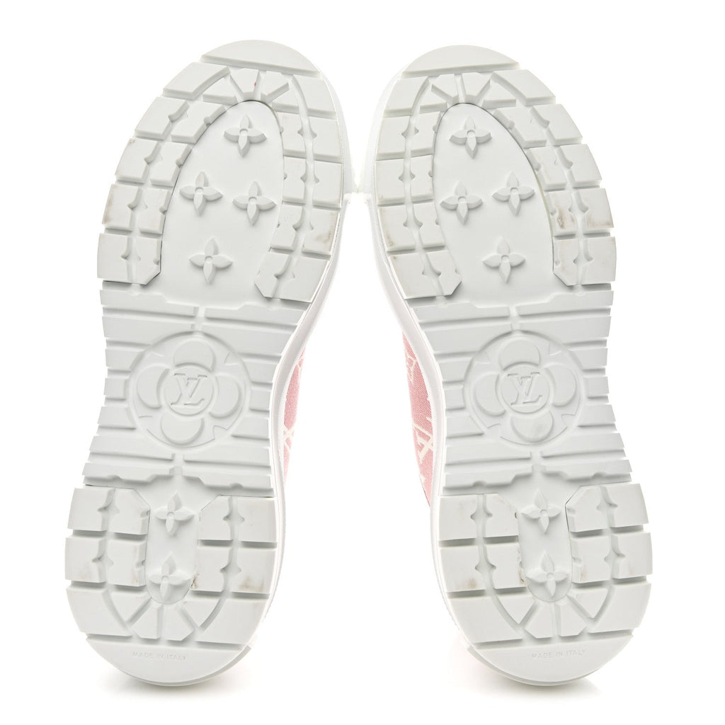 Louis Vuitton Denim Monogram Squad Sneakers 38.5 Pink
