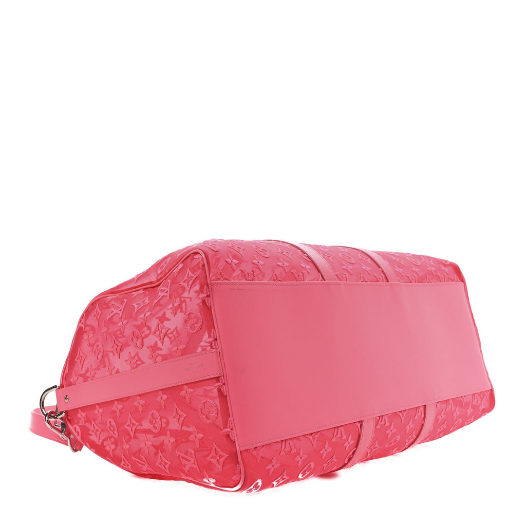 Louis Vuitton Monogram Fluo See Through Keepall Bandouliere 50 Rose