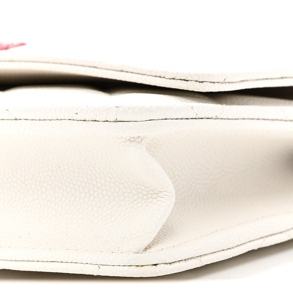 Chanel Caviar Quilted Chanel 19 Wallet On Chain WOC White Pink