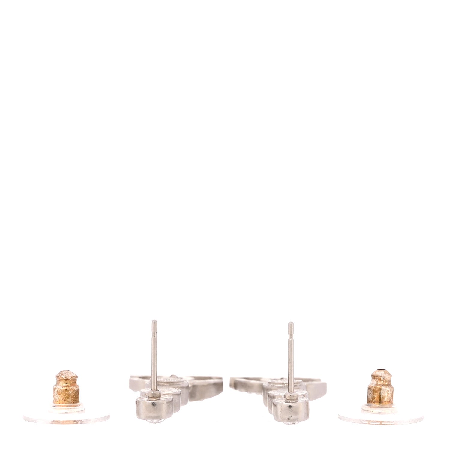 Crystal CC Drop Earrings Silver