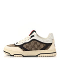 Gucci Monogram Suede Re-Web Sneakers 6 Ivory Beige Ebony
