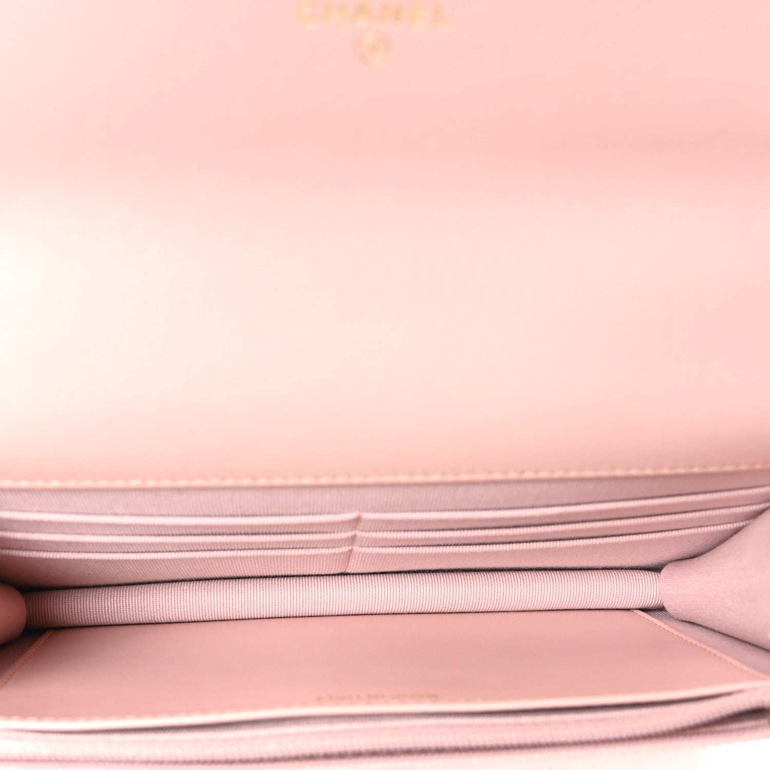 Chanel Lambskin Quilted Chanel 19 Wallet On Chain WOC Light Pink