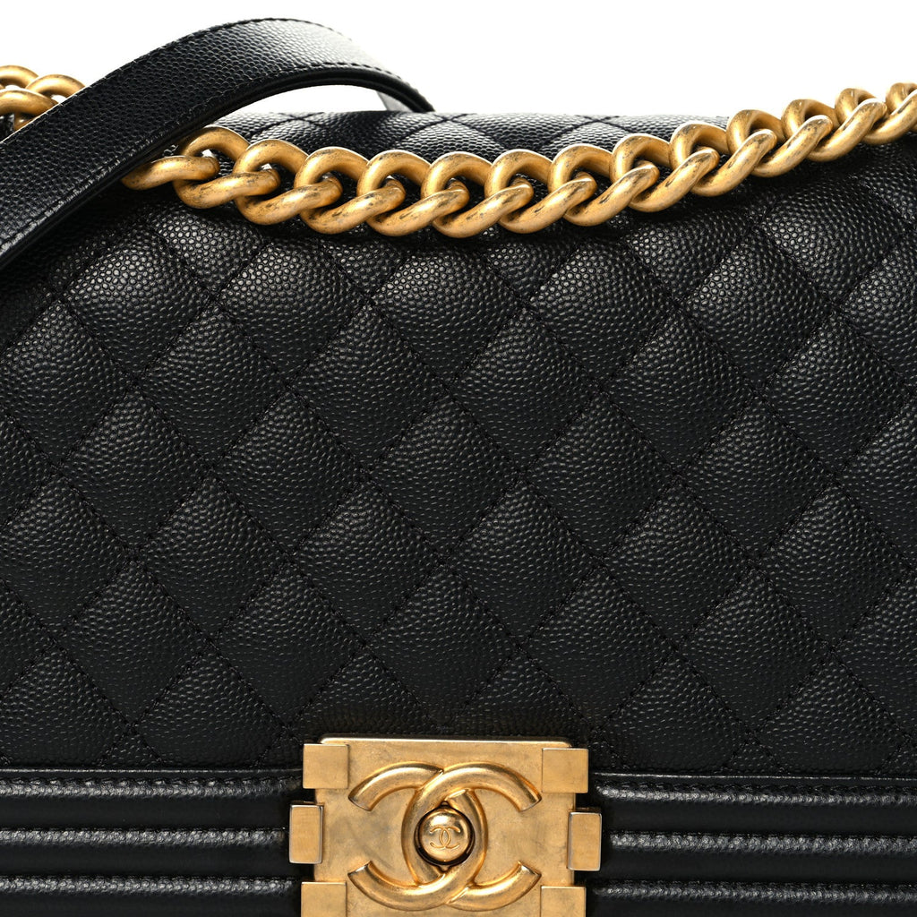 Chanel Caviar Quilted Medium Boy Flap Black