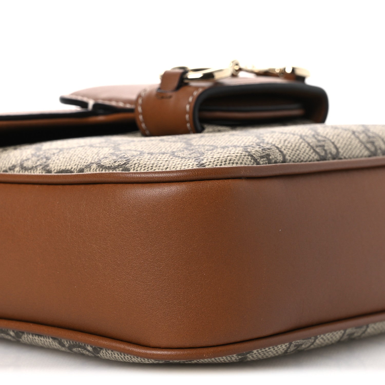 Gucci GG Supreme Monogram Duomo Lux Horsebit 1955 Soft Small Shoulder Bag Beige Ebony Sundial