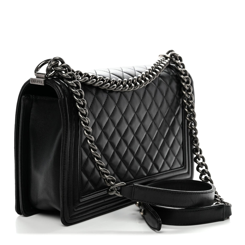 Chanel Lambskin Quilted New Medium Boy Flap Black