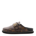 Louis Vuitton Patent Monogram Womens Cosy Flat Comfort Clog Mules 38 Brown