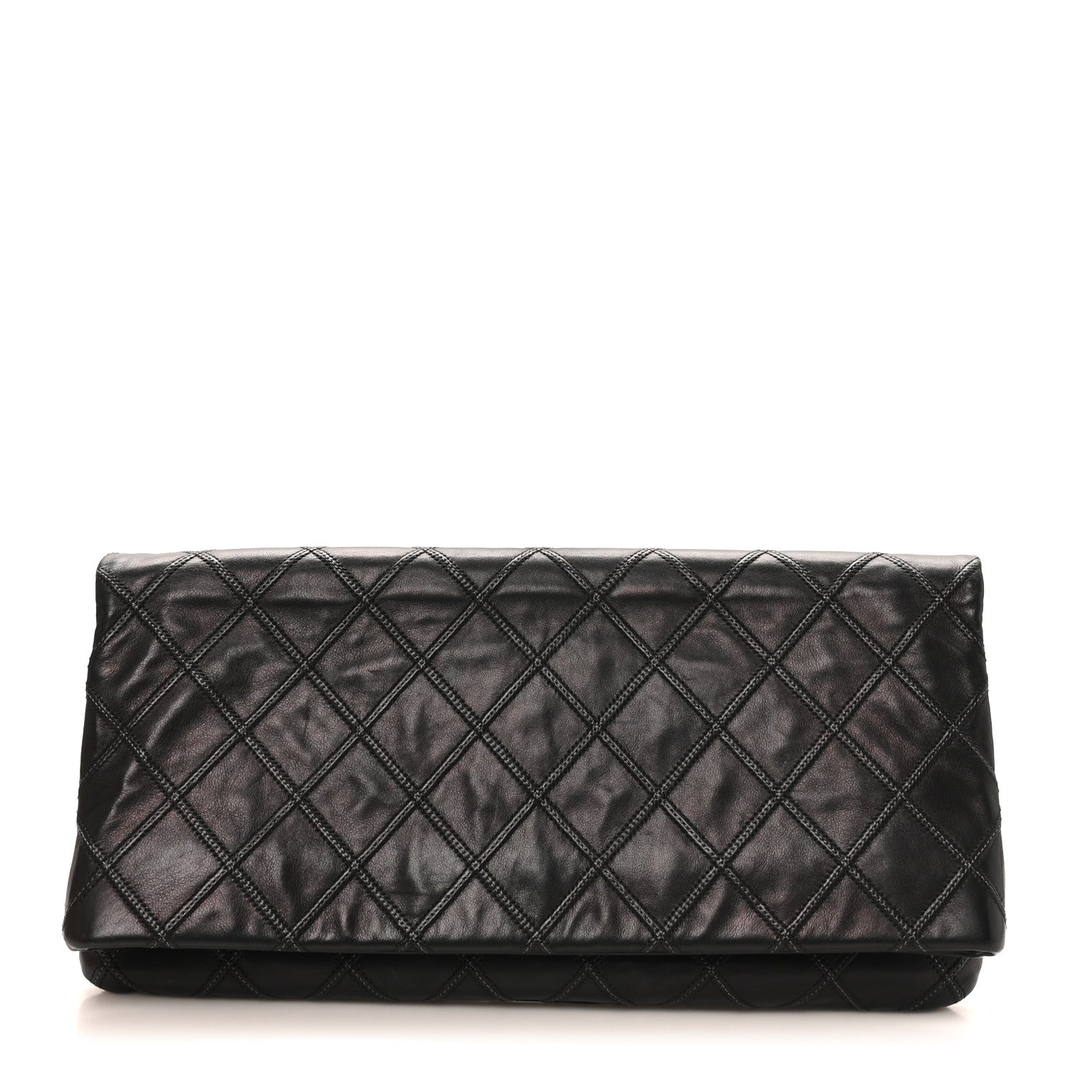 Chanel Calfskin Stitched Thin City Clutch Black