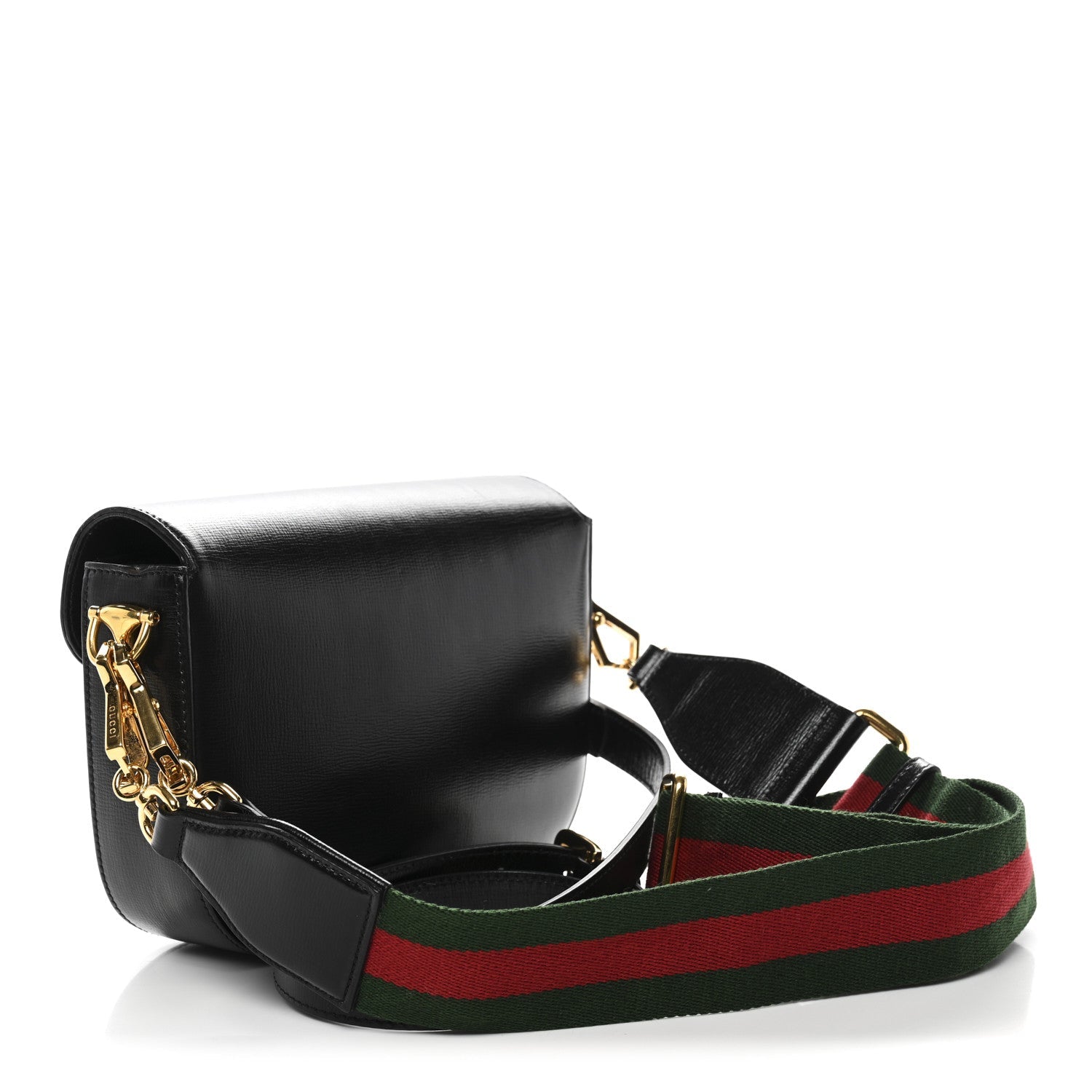 Gucci Azalea Calfskin Web Mini Horsebit 1955 Shoulder Bag Black