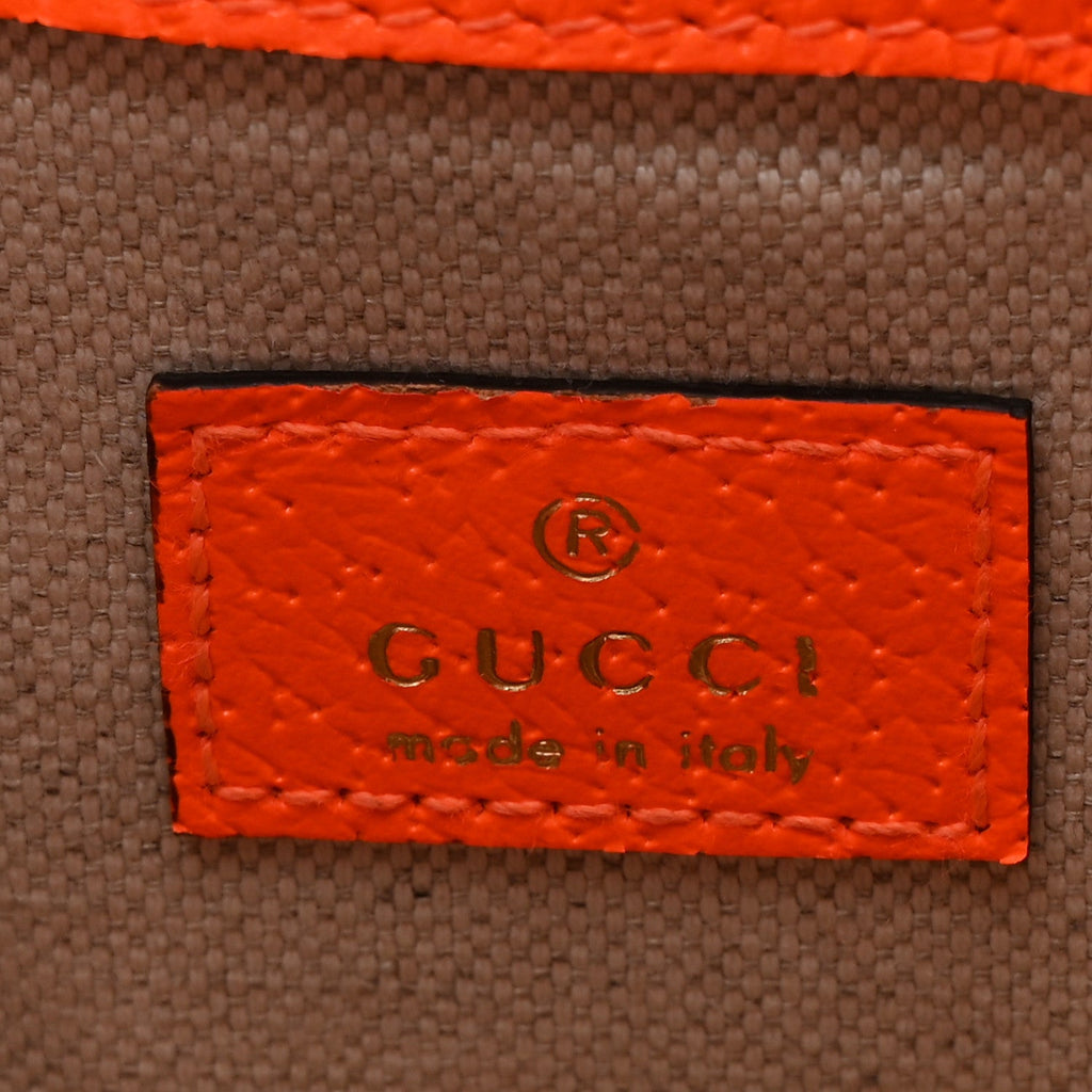 Gucci GG Supreme Monogram Web Small Ophidia Belt Bag Beige Ebony Orange Fluo