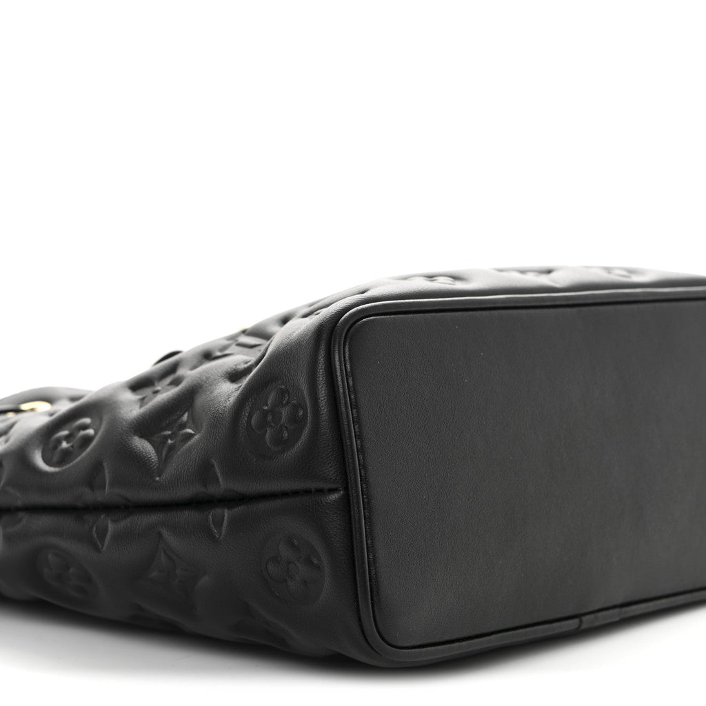 Louis Vuitton Lambskin Embossed Monogram Coussin Bucket Black