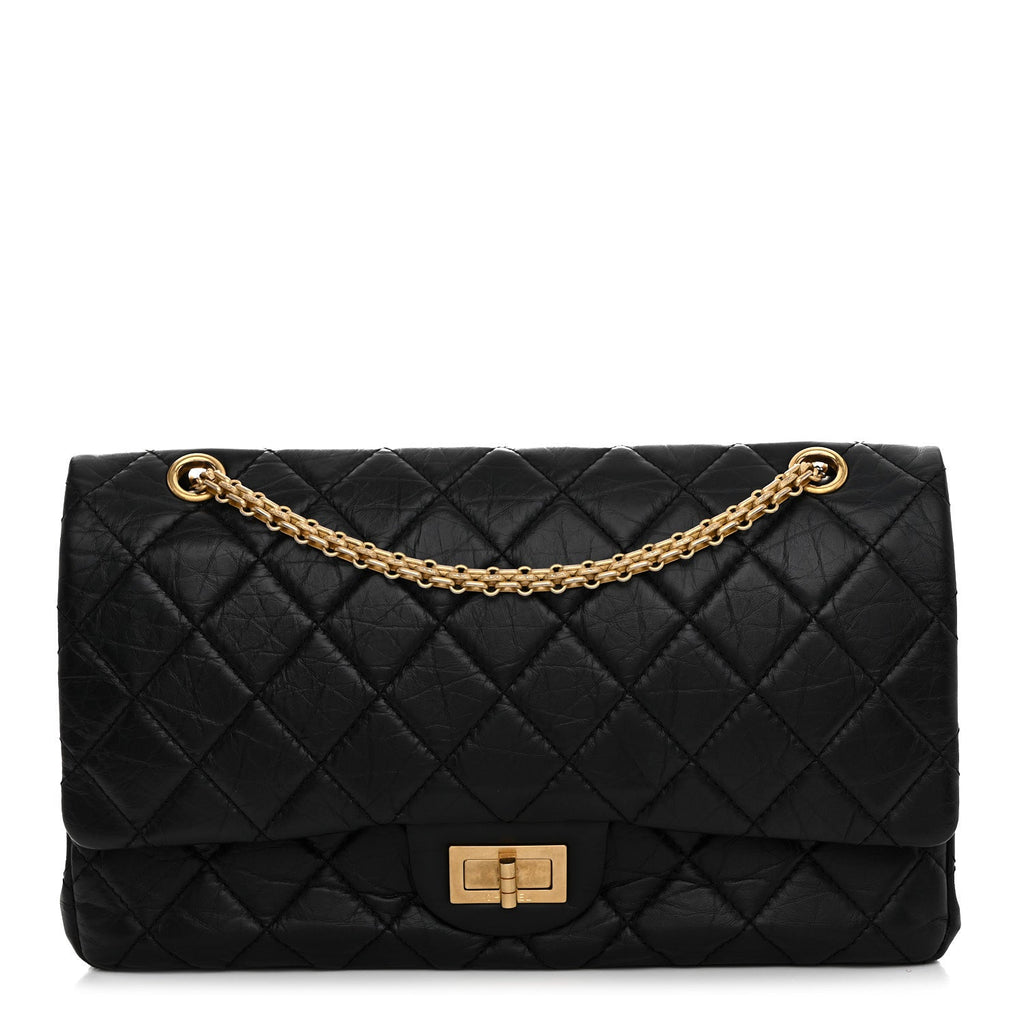 Chanel Aged Calfskin Quilted 2.55 Reissue 227 Flap Black