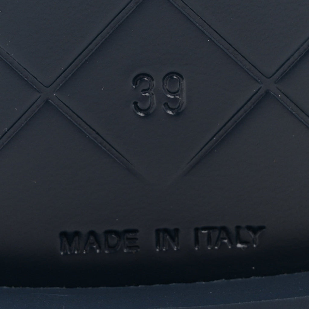 Fabric Quilted CC Turnlock Mules 39 Blue
