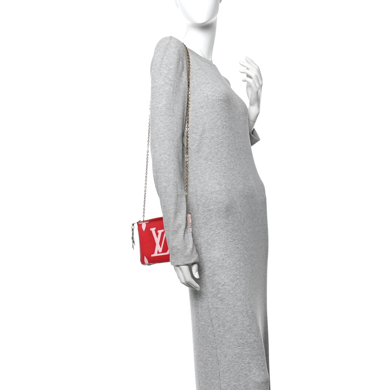 Louis Vuitton Monogram Giant Double Zip Pochette Rouge
