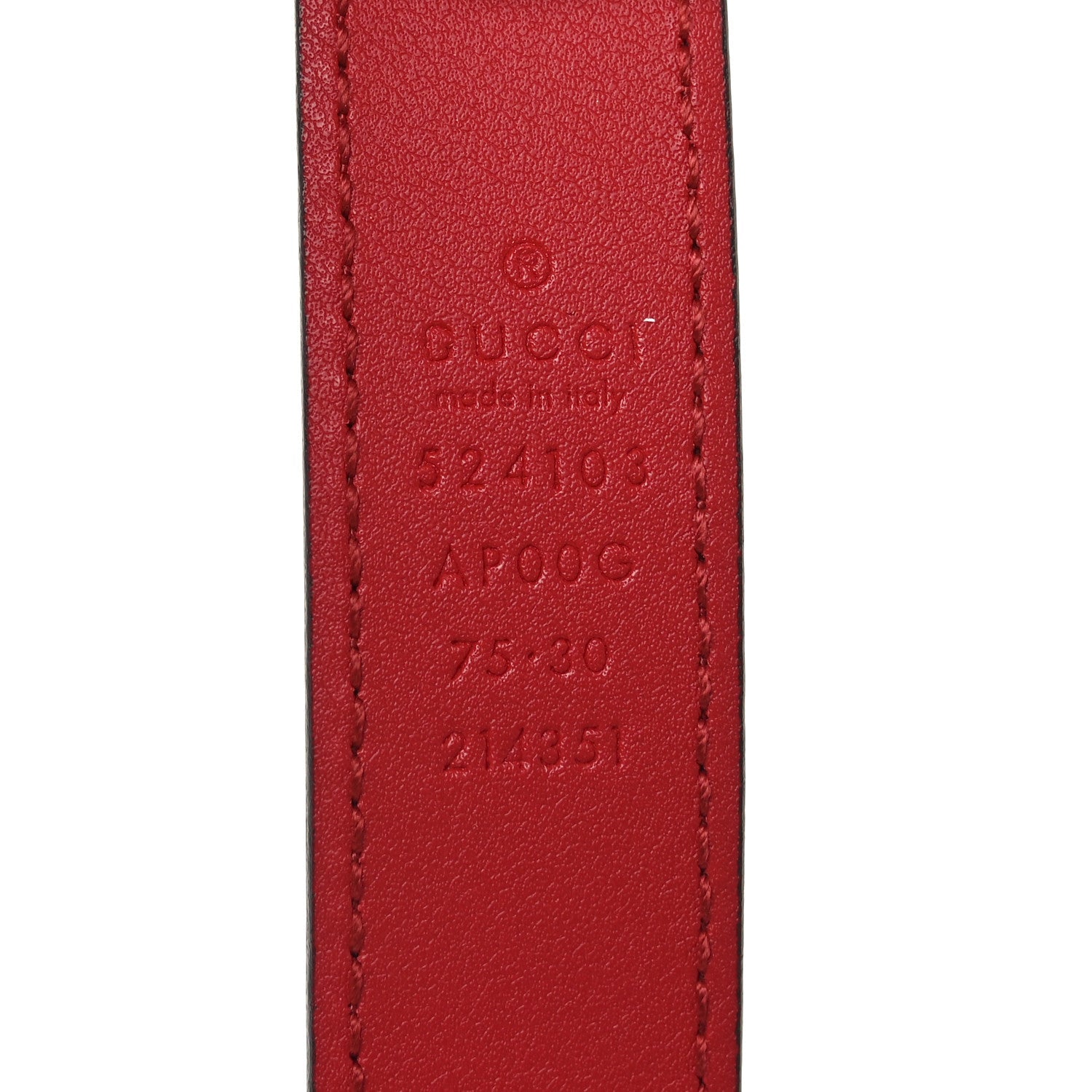 Gucci Moon Calfskin Torchon Double G 25mm Belt 75 30 Hibiscus Red