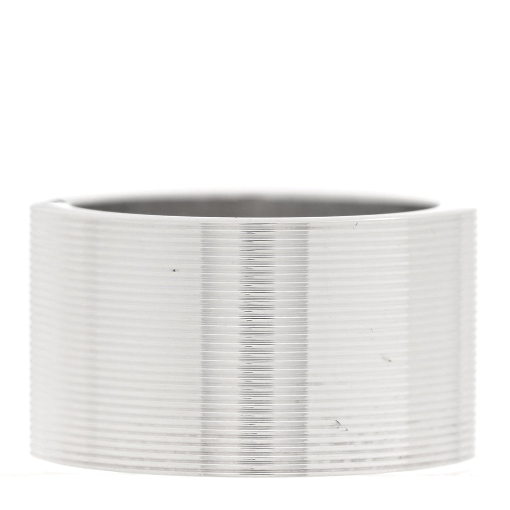 Gucci Sterling Silver 12mm Trademark Wide Band Ring 54 6.75