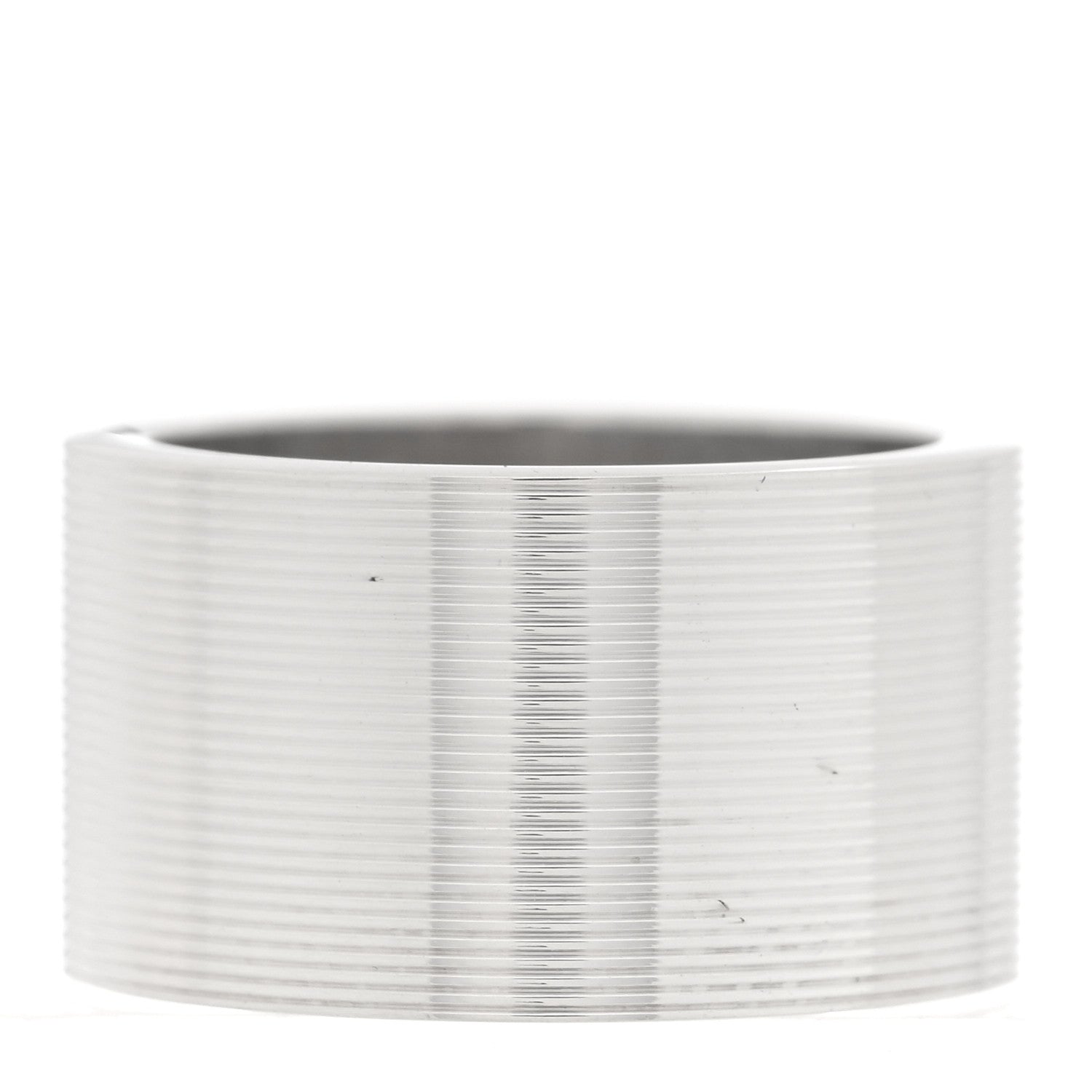 Gucci Sterling Silver 12mm Trademark Wide Band Ring 54 6.75