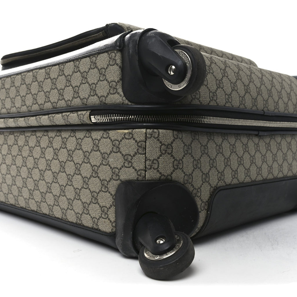 Gucci GG Supreme Monogram Four Wheel Suitcase Black