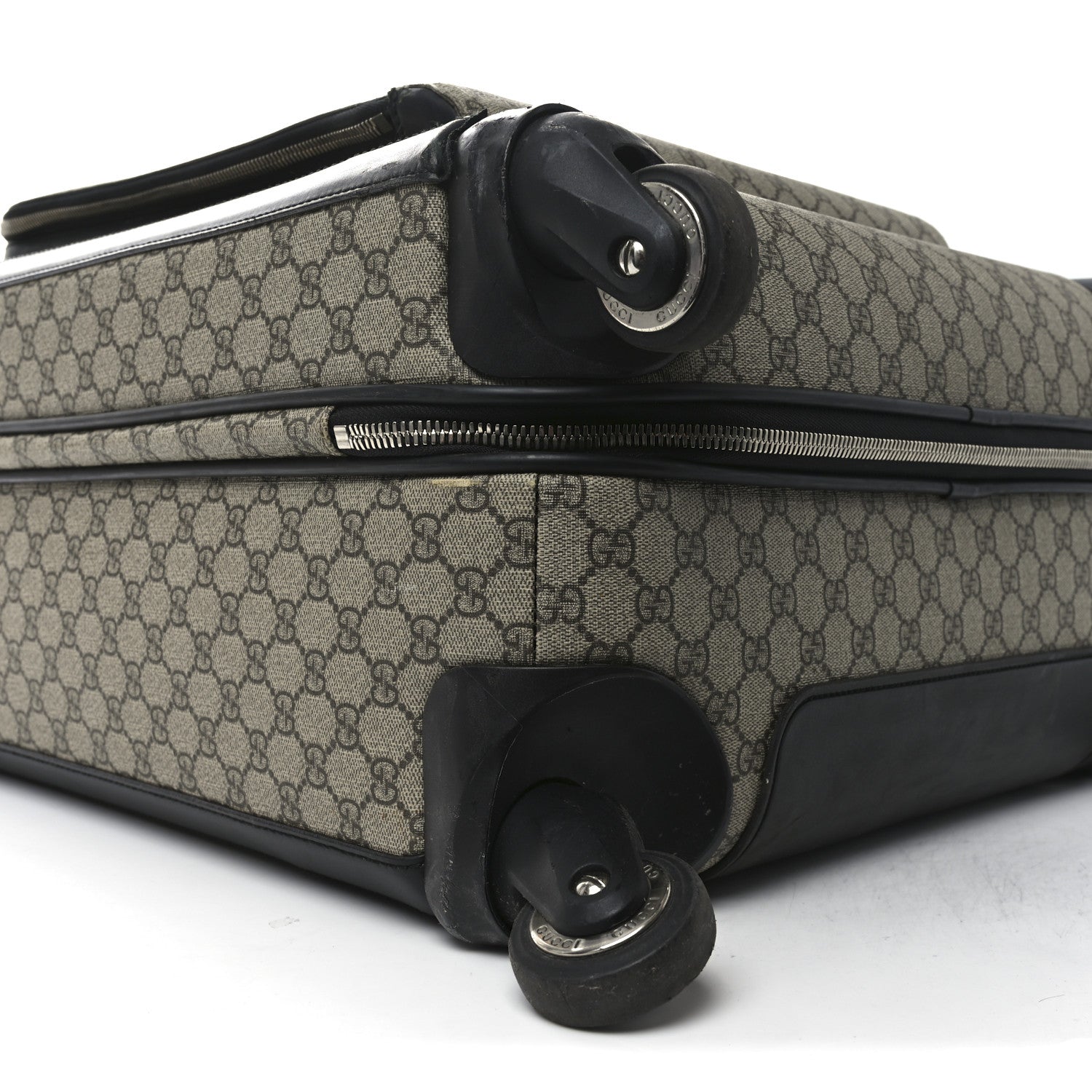 Gucci GG Supreme Monogram Four Wheel Suitcase Black