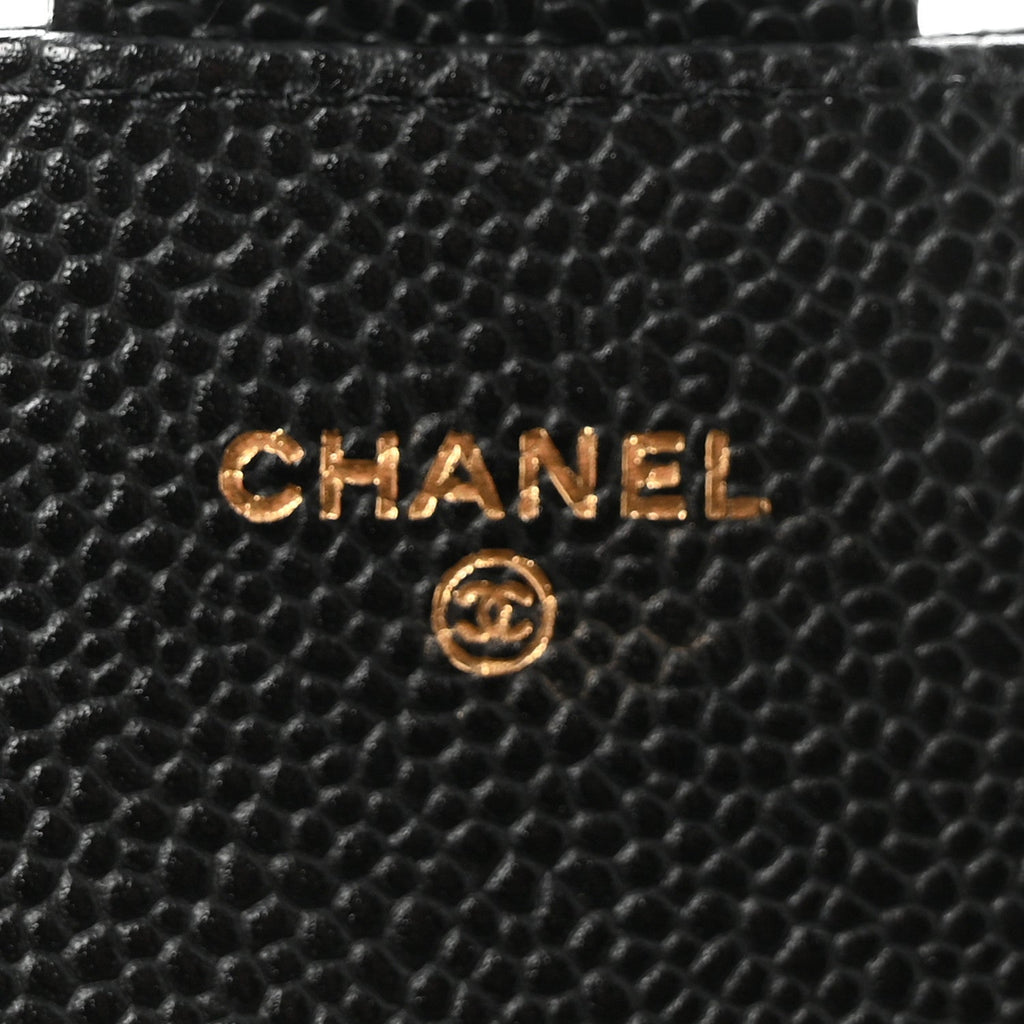 Caviar Quilted Large Gusset Flap Wallet Black