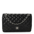 Chanel Lambskin Quilted Jumbo Double Flap Black