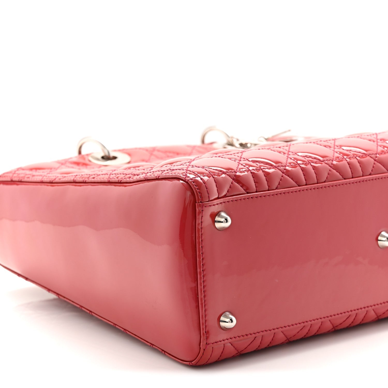 Christian Dior Patent Cannage Large Lady Dior Fuchsia