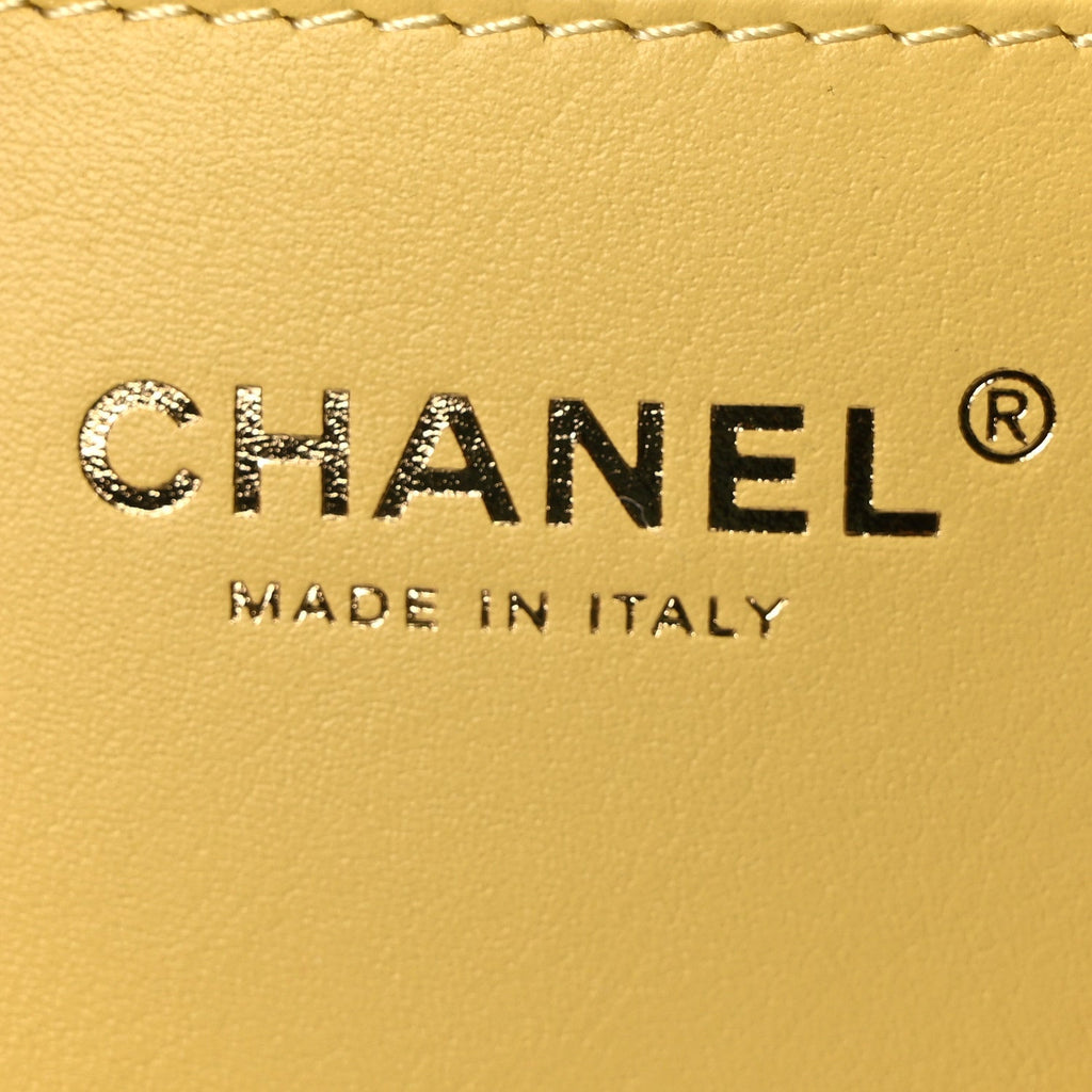 Chanel Suede Quilted Mini Chanel 25 Handbag Yellow