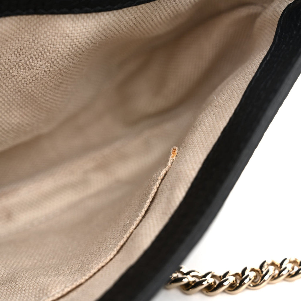 Gucci Pebbled Calfskin Medium Soho Flap Crossbody Black