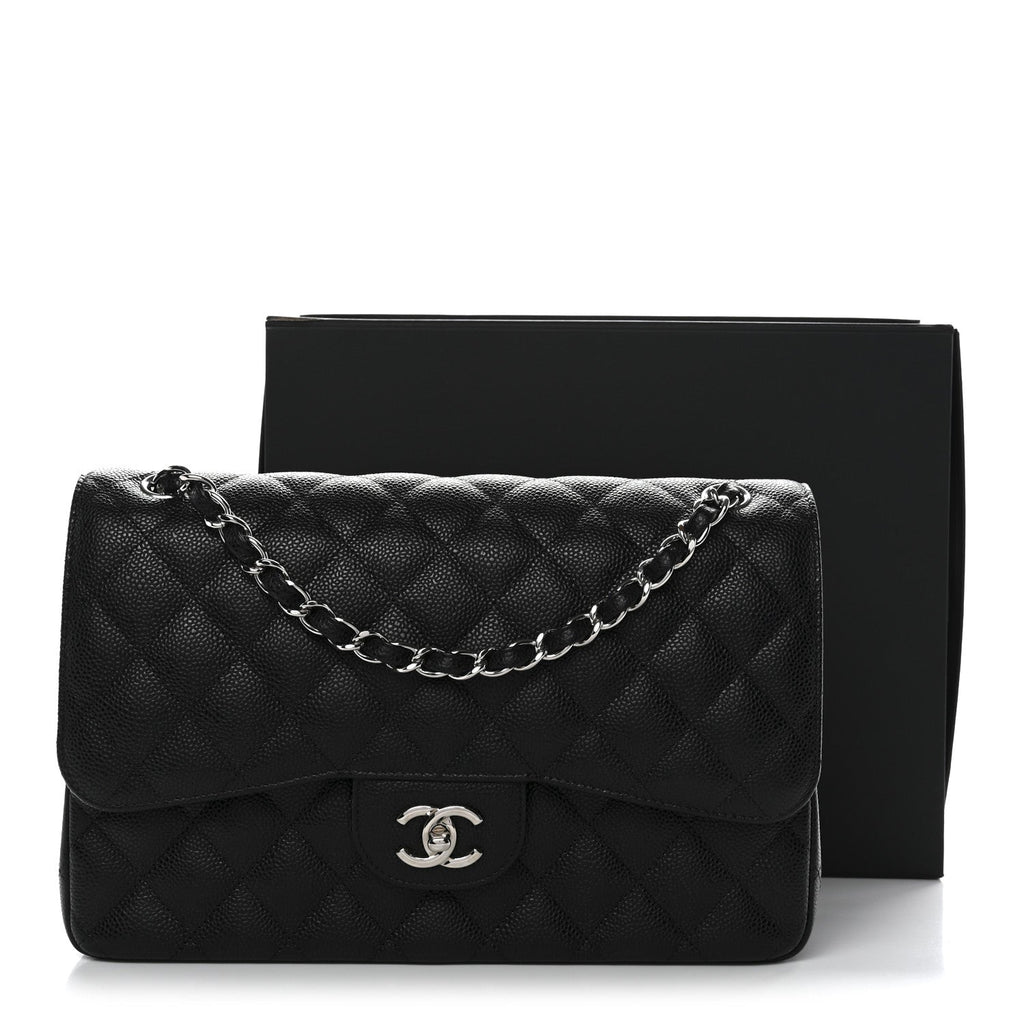 Chanel Caviar Quilted Jumbo Double Flap Black