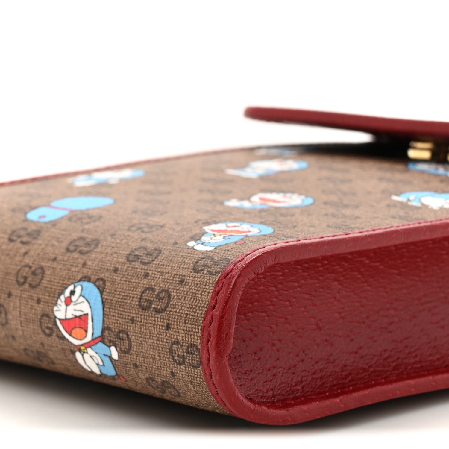 Gucci X DORAEMON Mini Vintage GG Supreme Monogram Mini Crossbody Bag Beige Cherry Red