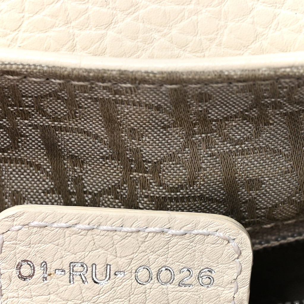 Christian Dior Calfskin Braided Gaucho Double Saddle Bag White