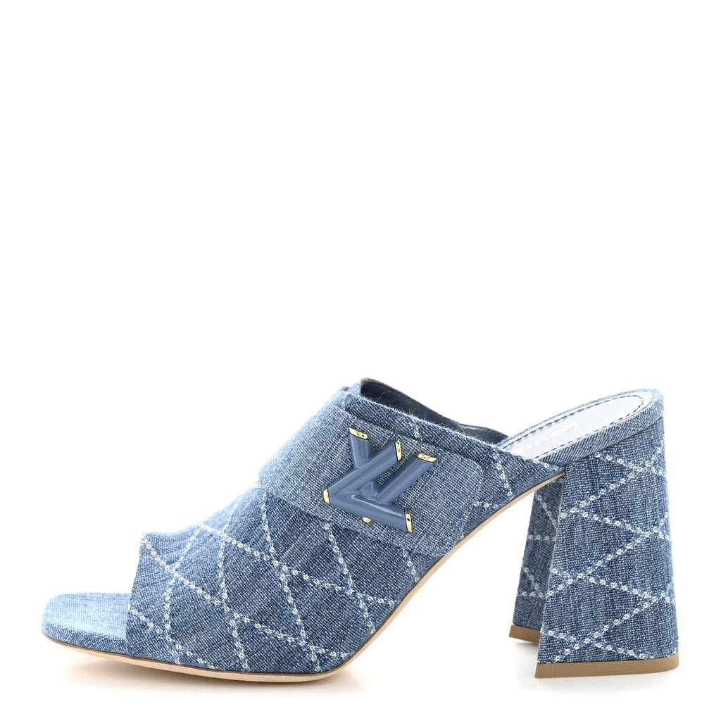 Louis Vuitton Denim Malletage Shake Mules 41 Blue
