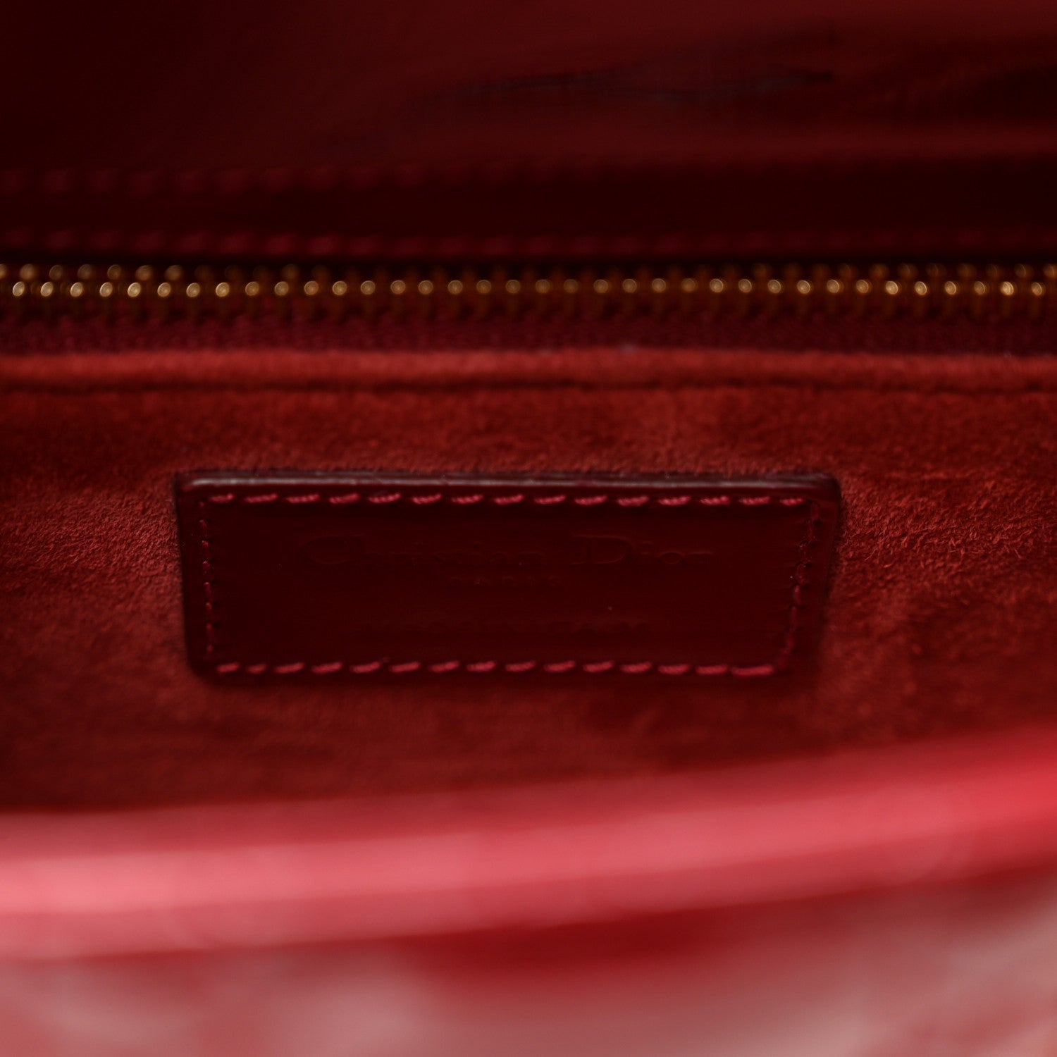 Christian Dior Patent Cannage Small Lady Dior Cherry Red