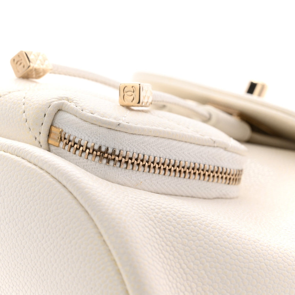 Chanel Caviar Quilted Mini Business Affinity Backpack White