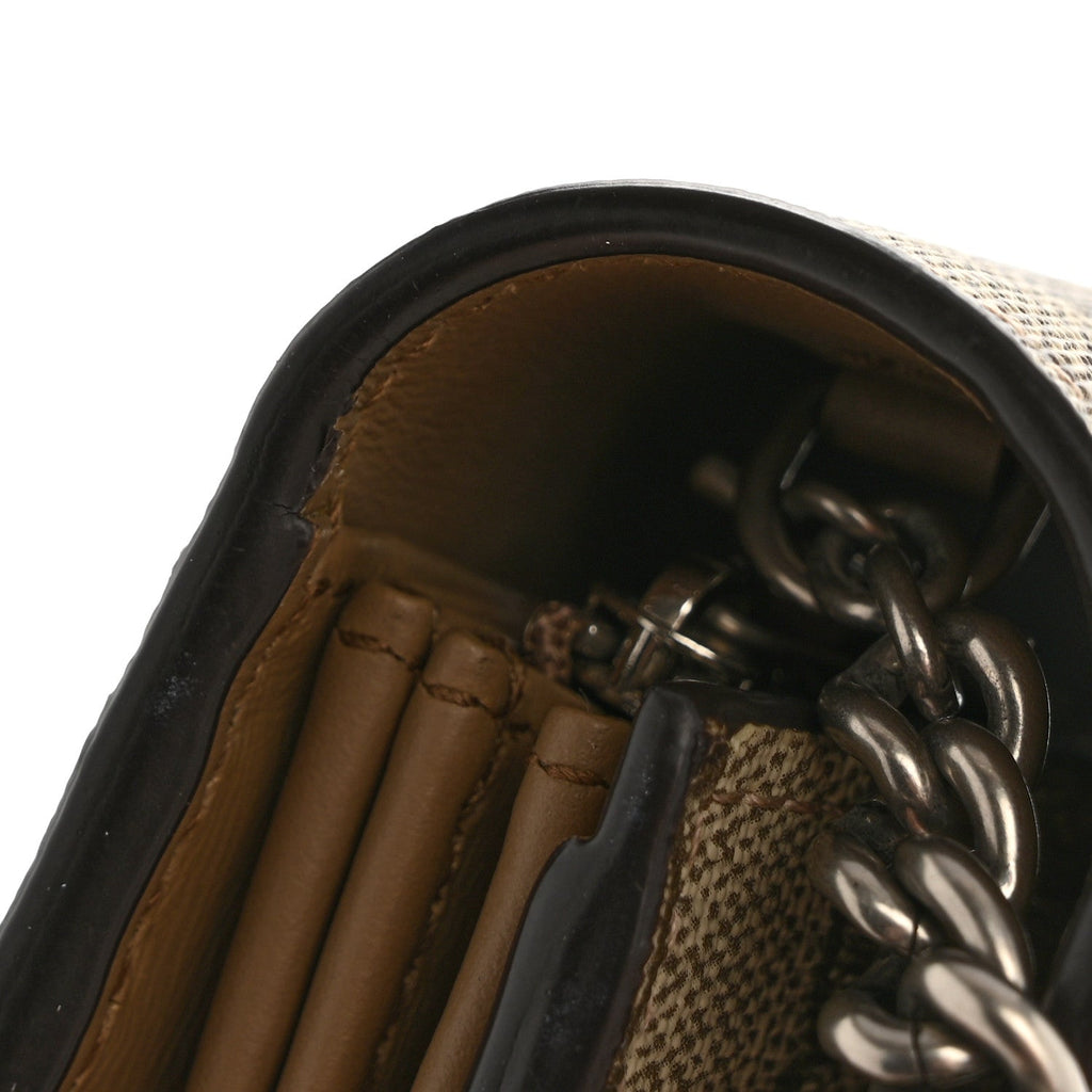 Gucci GG Supreme Monogram Mini Dionysus Chain Wallet Beige Taupe