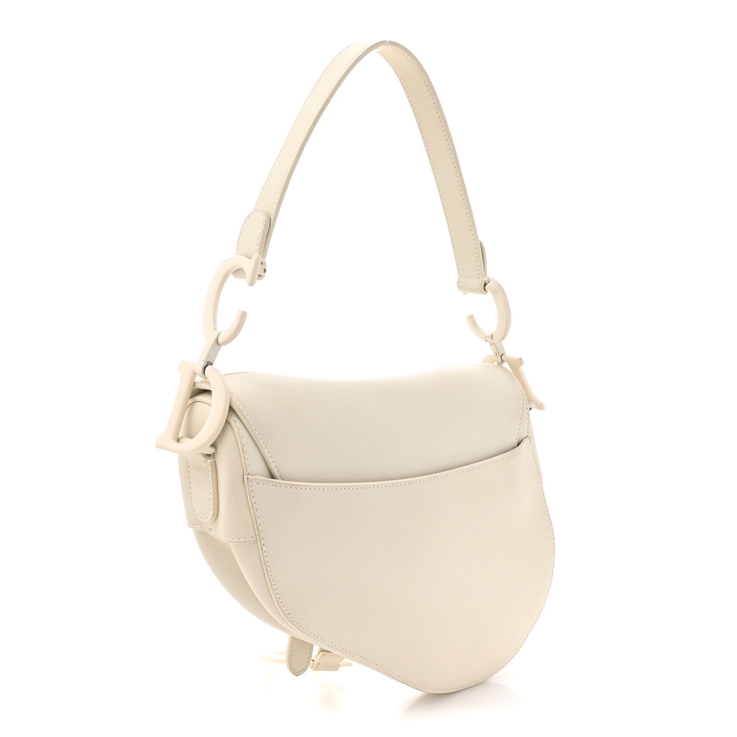 Christian Dior Ultra Matte Calfskin Saddle Bag Off White