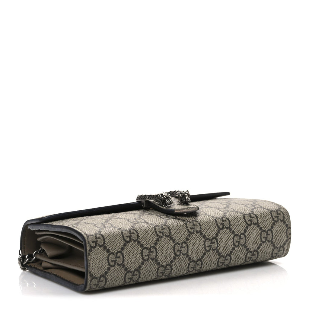 Gucci GG Supreme Monogram Mini Dionysus Chain Wallet Beige Taupe