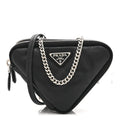 Prada Nappa Soft Padded Mini Triangle Crossbody Pouch Black