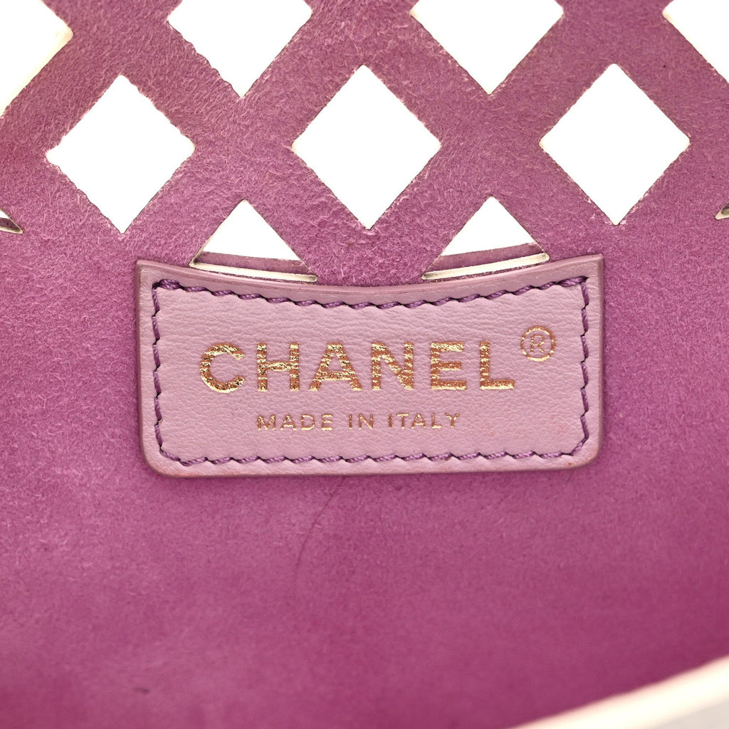 Chanel Lambskin Small Sea Through Flap White Multicolor