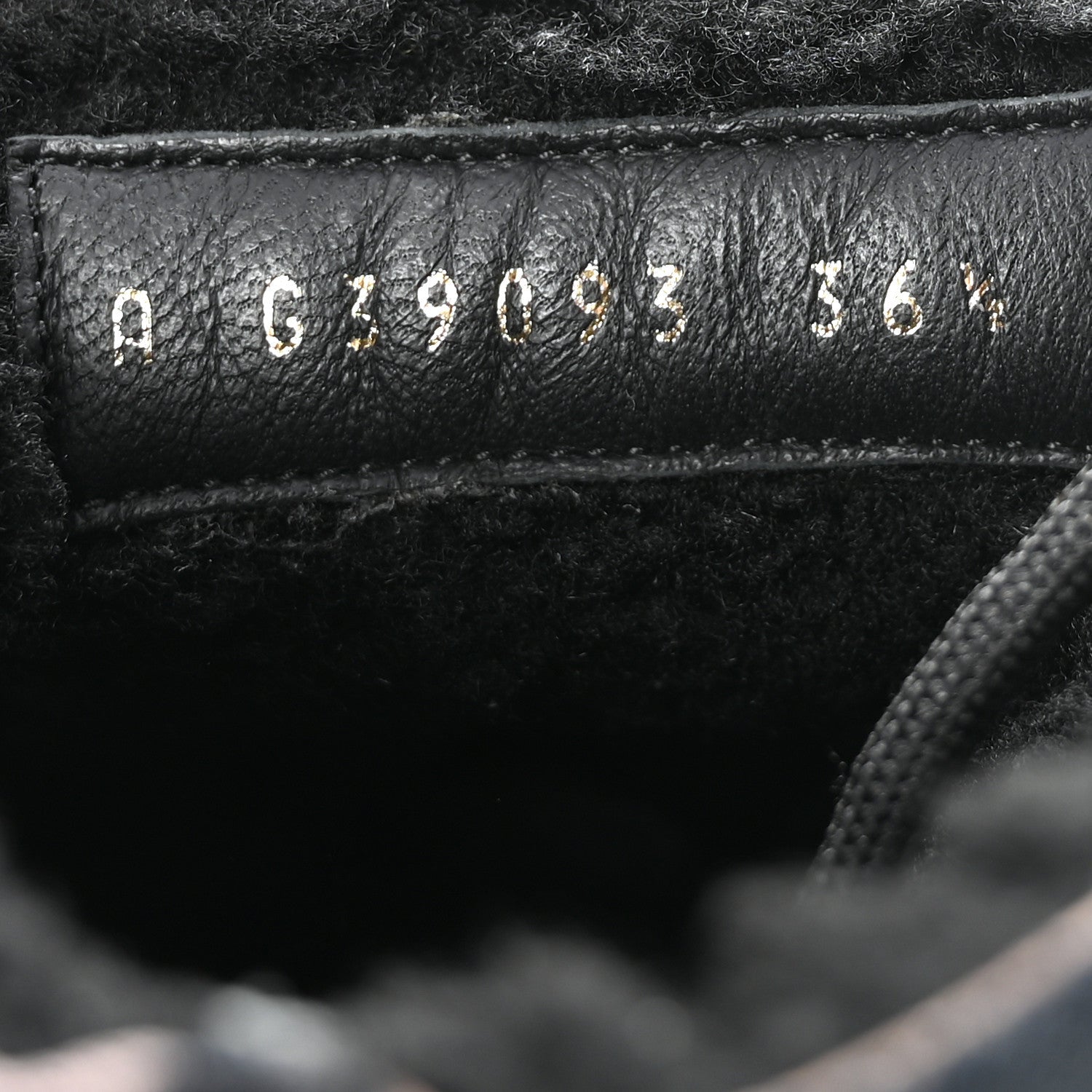 Lambskin Shearling Canvas CC Lace Up Boots 36.5 Black Gold