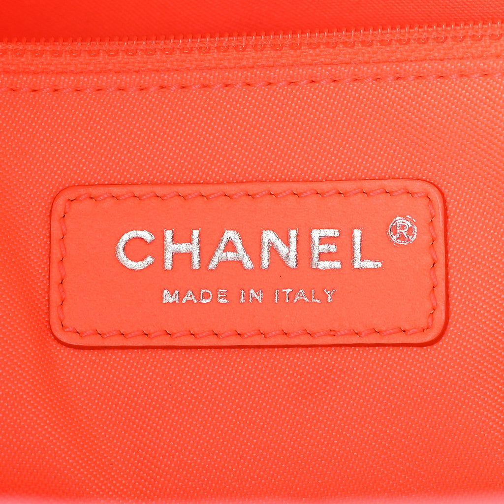 Chanel Mixed Fibers Calfskin Medium Deauville Tote Pink Orange
