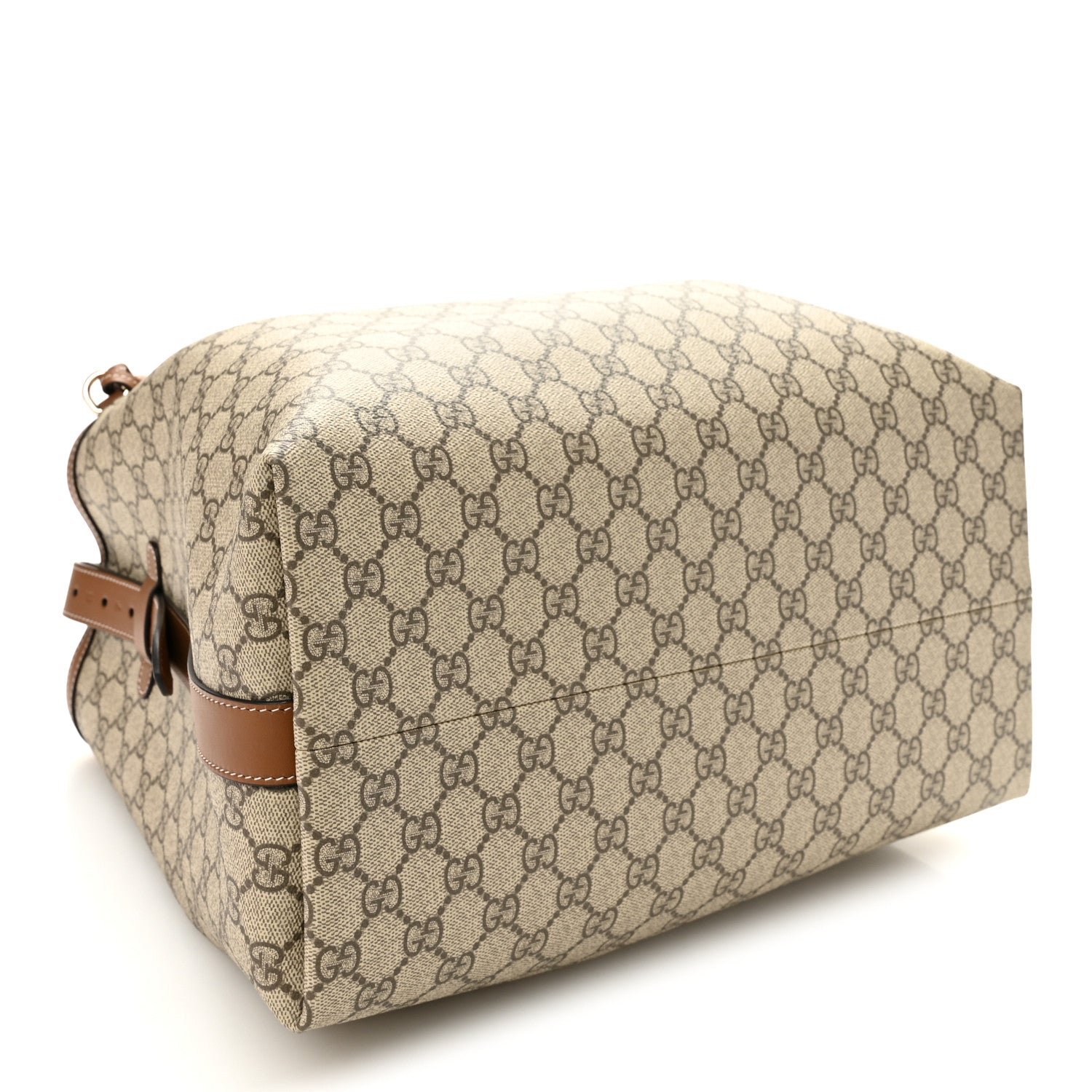 Gucci GG Icon Monogram Padlock Shoulder Bag Beige Dark Brown